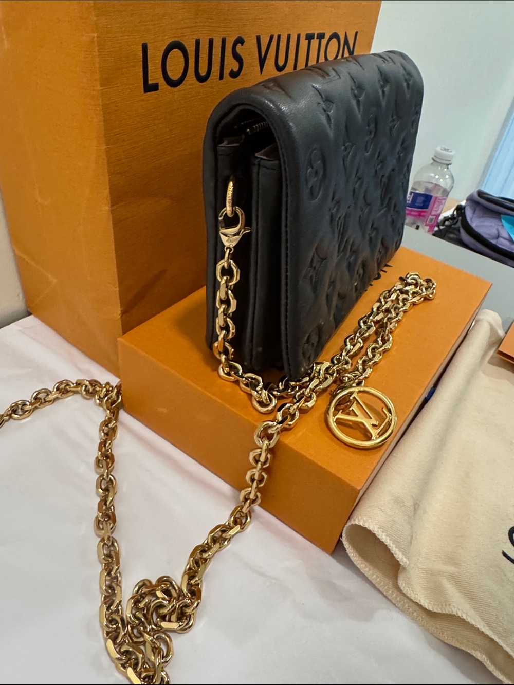 Louis Vuitton Coussin Black Monogram Empreinte Chain Crossbody Bag - Picture 3 of 8